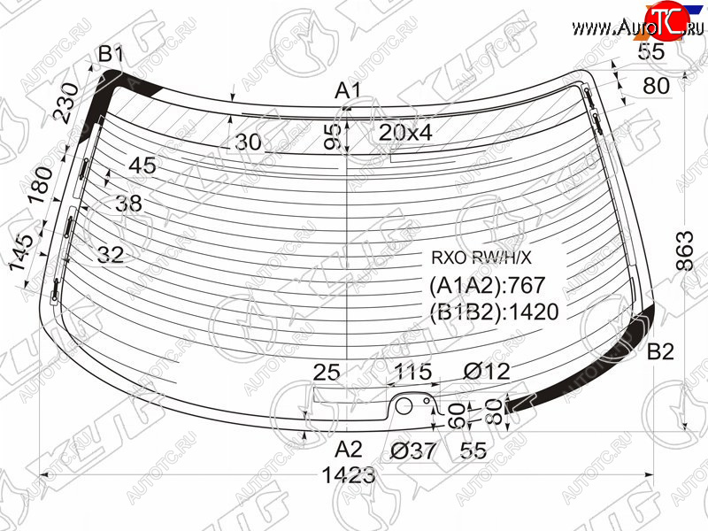7 199 р. Стекло заднее (Цвет зеленый Обогрев Антенна) Toyota Mark II (X100) 96-00 XYG RXO RW/H/X  с доставкой в г. Воронеж