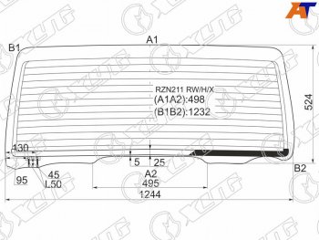 7 999 р. Стекло заднее (Цвет зеленый Обогрев) Toyota 4Runner 02-09  Hilux Surf 02-09 XYG RZN211 RW/H/X  с доставкой в г. Воронеж. Увеличить фотографию 2