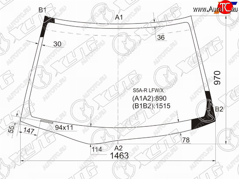 7 999 р. Стекло лобовое Honda Civic 00-06  Civic Ferio 00-05 XYG S5A-R LFW/X  с доставкой в г. Воронеж
