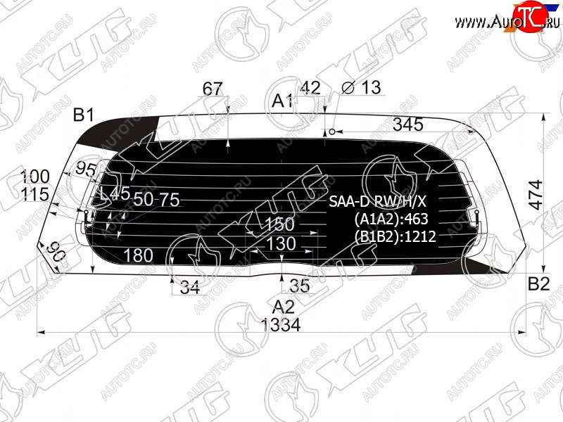 7 249 р. Стекло заднее (Затемненное Обогрев) Honda Fit 01-07  Jazz 02-09 XYG SAA-D RW/H/X  с доставкой в г. Воронеж