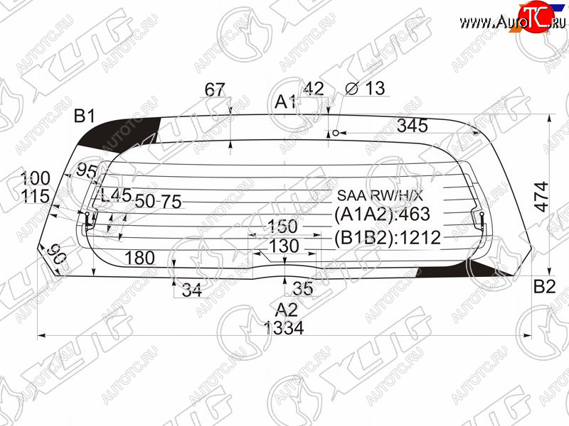 5 999 р. Стекло заднее (Цвет зеленый Обогрев) Honda Fit 01-07  Jazz 02-09 XYG SAA RW/H/X  с доставкой в г. Воронеж