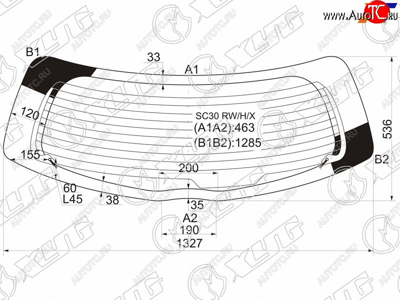 7 999 р. Стекло заднее (Цвет зеленый Обогрев 5D HBK) Toyota Vitz 10-20  Yaris 10-20 XYG SC30 RW/H/X  с доставкой в г. Воронеж