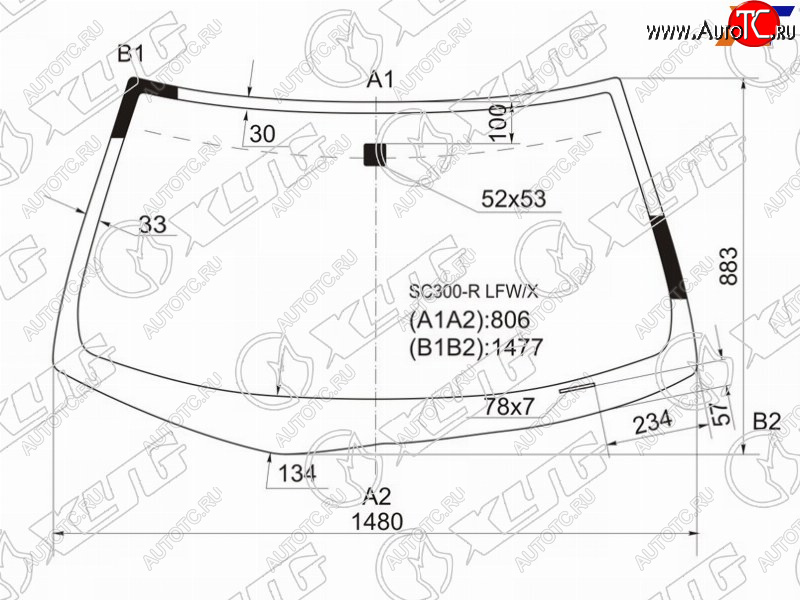 9 999 р. Стекло лобовое Toyota Soarer 91-01 XYG SC300-R LFW/X  с доставкой в г. Воронеж