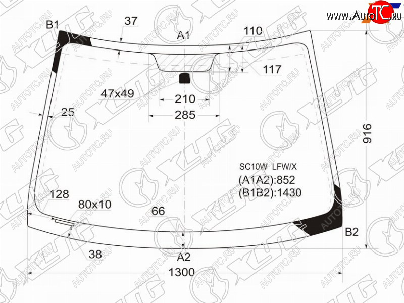 4 999 р. Стекло лобовое (5D HBK) Scion xA 04-06  Toyota Ist 02-07 XYG SC10W LFW/X  с доставкой в г. Воронеж