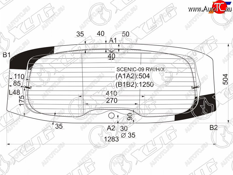 6 599 р. Стекло заднее (Цвет зеленый Обогрев Антенна) Renault Grand Scenic 09-16  Scenic 09-15 XYG SCENIC-09 RW/H/X  с доставкой в г. Воронеж
