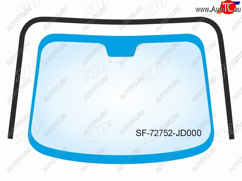 2 599 р. Молдинг лобового стекла (П-образный) Nissan Qashqai 06-13  Dualis 07-14  Qashqai+2 08-14 SAT SF-72752-JD000  с доставкой в г. Воронеж