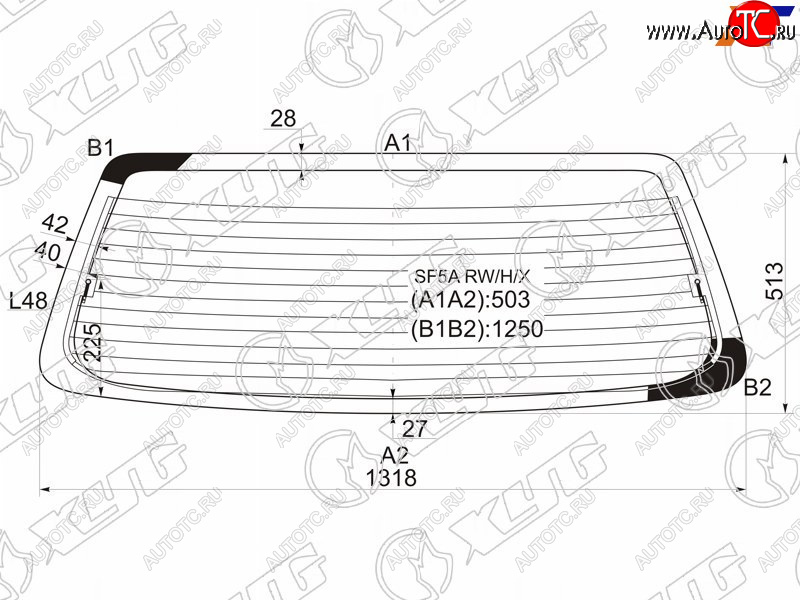 7 199 р. Стекло заднее (Цвет зеленый Обогрев) Subaru Forester 00-02 XYG SF5A RW/H/X  с доставкой в г. Воронеж