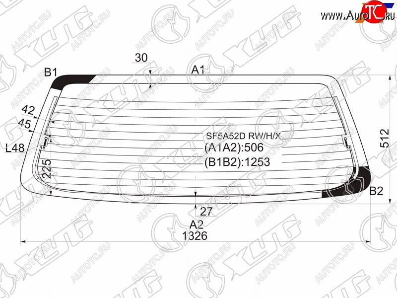 7 199 р. Стекло заднее (Цвет зеленый Обогрев) Subaru Forester 97-00 XYG SF5A52D RW/H/X  с доставкой в г. Воронеж