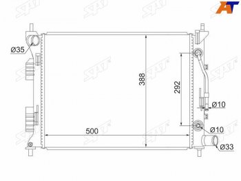 Радиатор охлаждающей жидкости SAT Hyundai Solaris RBr хэтчбэк дорестайлинг (2010-2014)