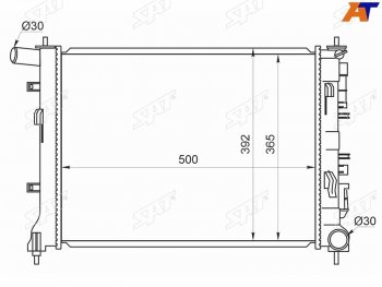 3 299 р. Радиатор охлаждающей жидкости SAT KIA Rio X-line (2017-2021)  с доставкой в г. Воронеж. Увеличить фотографию 1