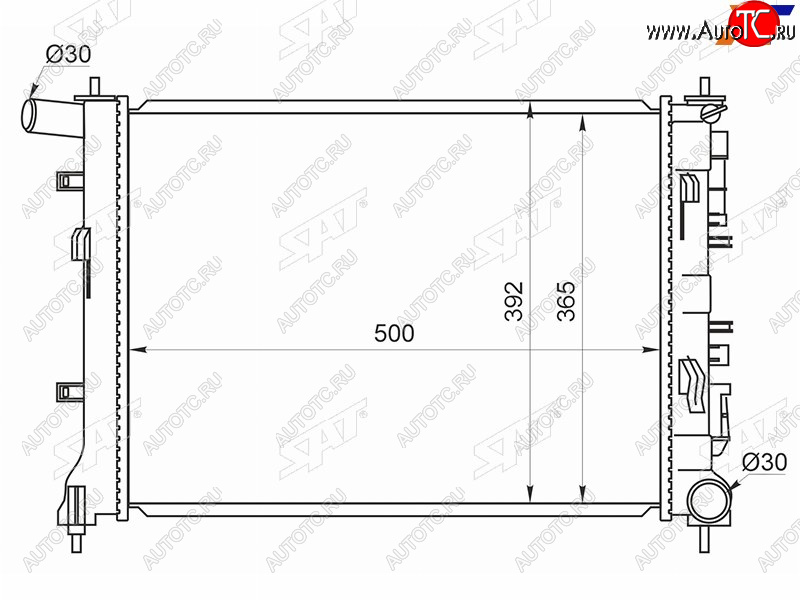 3 299 р. Радиатор охлаждающей жидкости SAT  Hyundai Solaris  HCR (2017-2020), KIA Rio ( 4 FB,  X-line,  4 YB) (2016-2021)  с доставкой в г. Воронеж