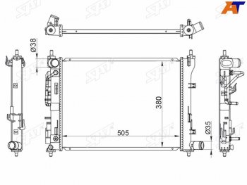4 289 р. Радиатор охлаждающей жидкости SAT Hyundai Solaris HCR седан дорестайлинг (2017-2020)  с доставкой в г. Воронеж. Увеличить фотографию 1