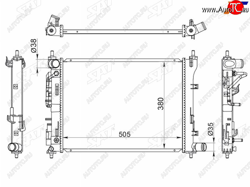 4 289 р. Радиатор охлаждающей жидкости SAT Hyundai Solaris HCR седан дорестайлинг (2017-2020)  с доставкой в г. Воронеж