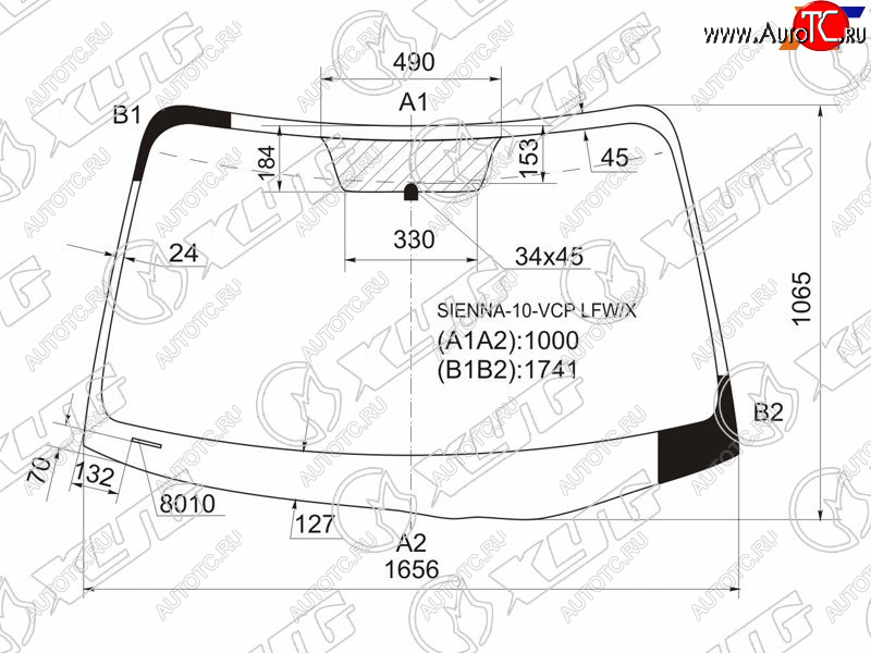 10 699 р. Стекло лобовое Toyota Sienna 10-20 XYG SIENNA-10-VCP LFW/X  с доставкой в г. Воронеж