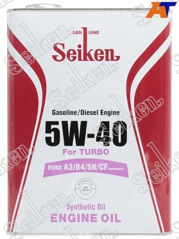 3 699 р. Масло моторное SEIKEN SYNTHETIC A3B4SNCF 5W-40 4л                                                 SEIKEN SKA3B4SN5W40C  с доставкой в г. Воронеж. Увеличить фотографию 1