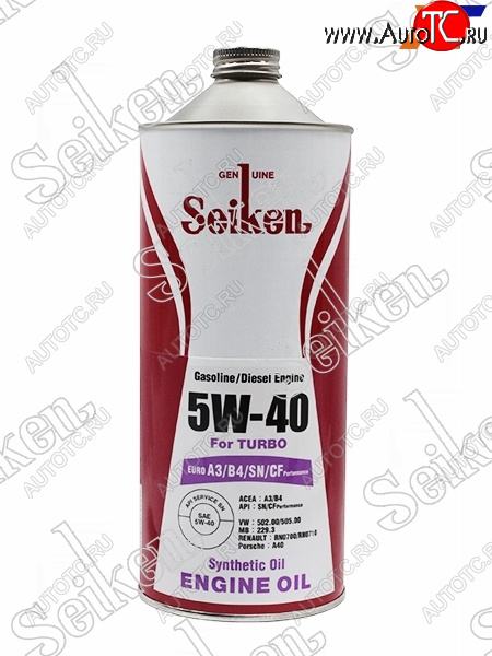 1 079 р. Масло моторное SEIKEN SYNTHETIC A3B4SNCF 5W-40 1л SEIKEN SKA3B4SN5W40C1  с доставкой в г. Воронеж