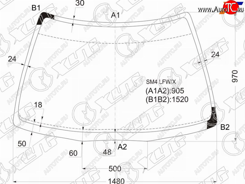 8 299 р. Стекло лобовое Honda Accord 89-94  Accord Inspire 89-95  Ascot 89-93 XYG SM4 LFW/X  с доставкой в г. Воронеж