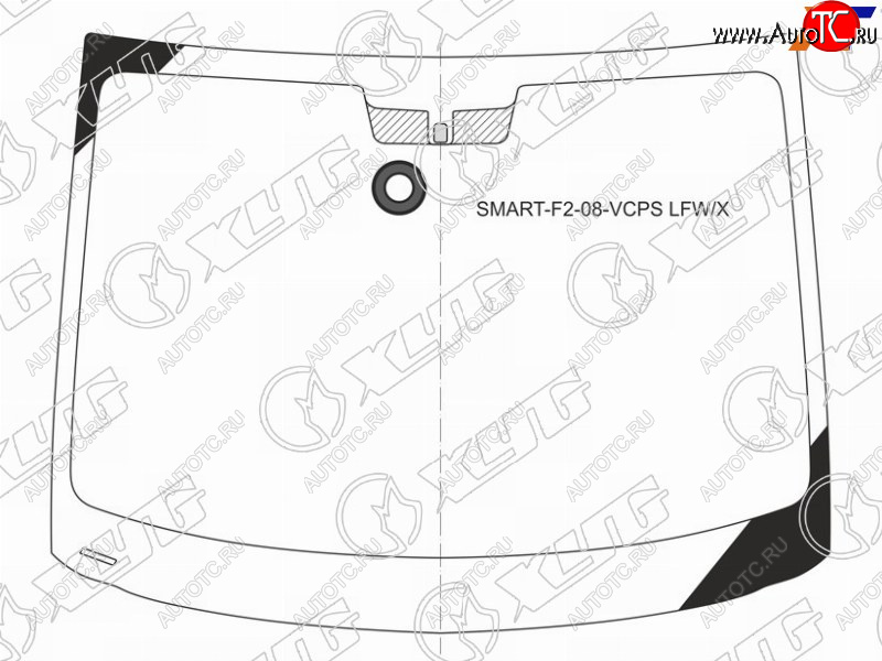 6 449 р. Стекло лобовое (Датчик дождя) Smart Fortwo 06-15 XYG SMART-F2-08-VCPS LFW/X  с доставкой в г. Воронеж