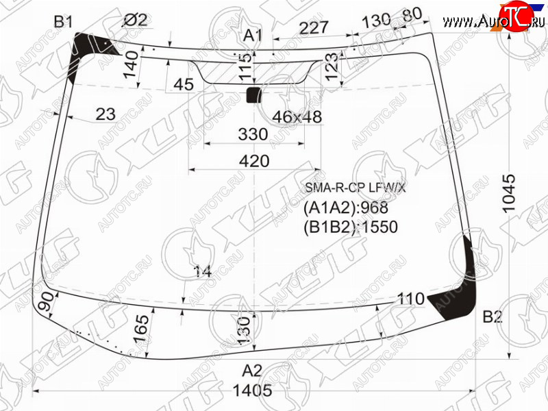 10 299 р. Стекло лобовое HONDA STREAM 06-14 XYG SMA-R-CP LFW/X  с доставкой в г. Воронеж