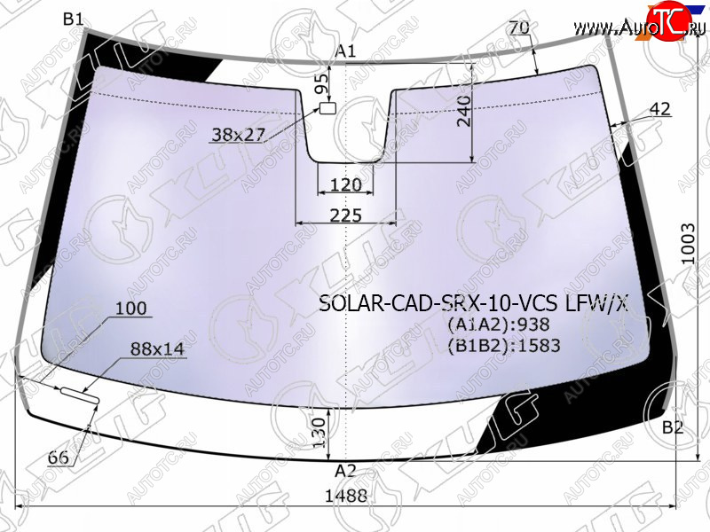 24 999 р. Стекло лобовое атермальное + дд CADILLAC SRX 10-16 (Solar-X защита от ультрафиолета)                 XYG SOLAR-CAD-SRX-10-VCS LFW/X  с доставкой в г. Воронеж