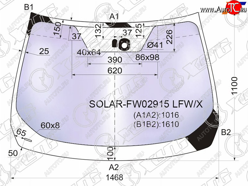 23 399 р. Стекло лобовое (Атермальное Датчик дождя) Nissan Murano 07-22 XYG SOLAR-FW02915 LFW/X  с доставкой в г. Воронеж