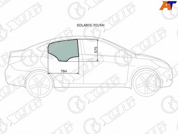 2 399 р. Стекло боковое опускное (Сзади Справа Цвет зеленый) Hyundai Solaris 10-17  Accent 11-17 XYG SOLARIS RD/RH  с доставкой в г. Воронеж. Увеличить фотографию 2