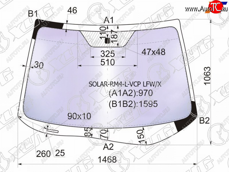 23 399 р. Стекло лобовое атермальное HONDA CR-V RM1RM4 12-17 (Solar-X защита от ультрафиолета)                XYG SOLAR-RM4-L-VCP LFW/X  с доставкой в г. Воронеж