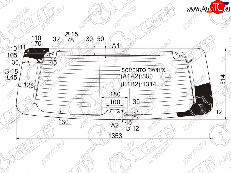 10 549 р. Стекло заднее (Цвет зеленый Обогрев) Kia Sorento 02-09 XYG SORENTO RW/H/X  с доставкой в г. Воронеж
