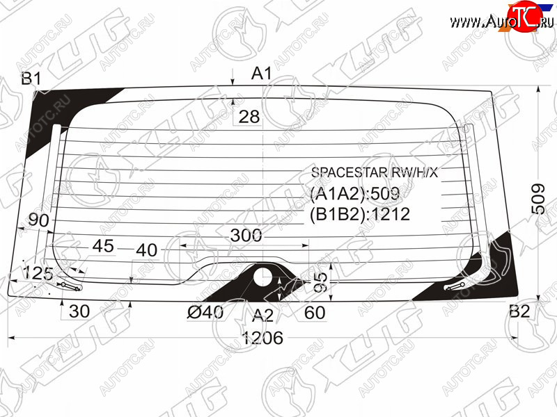 9 549 р. Стекло заднее (Цвет зеленый Обогрев) Mitsubishi Space Gear 94-07  Space Star 98-05 XYG SPACESTAR RW/H/X  с доставкой в г. Воронеж