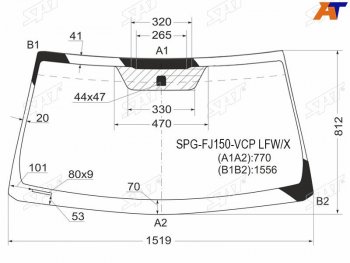 7 199 р. Стекло лобовое Toyota Land Cruiser Prado (J150) 09-17  Lexus GX460 09-19                            SAT SPG-FJ150-VCP LFW/X  с доставкой в г. Воронеж. Увеличить фотографию 1