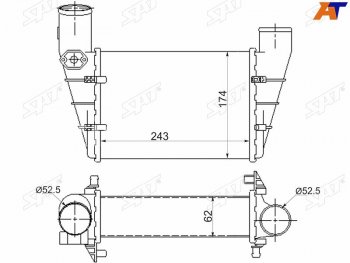 4 199 р. Интеркулер AUDI A4S4 94-98A6 97-04VW PASSAT B5 97-00 SAT ST-058145805G  с доставкой в г. Воронеж. Увеличить фотографию 1
