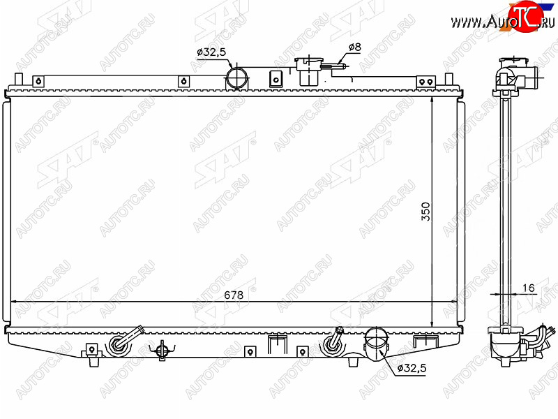 6 349 р. Радиатор SAT Honda Accord 6 CF седан дорестайлинг (1997-2000)  с доставкой в г. Воронеж