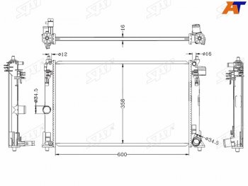 6 499 р. Радиатор SAT Toyota Corolla E210 хэтчбэк 5 дв. дорестайлинг (2018-2022)  с доставкой в г. Воронеж. Увеличить фотографию 1