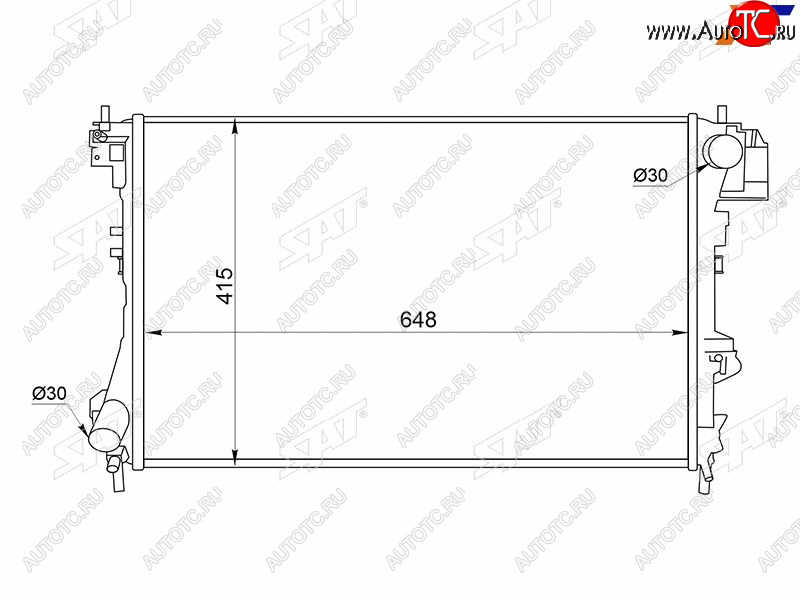 4 099 р. Радиатор SAT  Cadillac Bls  седан (2006-2011), Opel Signum (2003-2008), Opel Vectra  C (2002-2008), SAAB 9-3  YS3F (2003-2011)  с доставкой в г. Воронеж