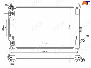 6 649 р. Радиатор охлаждающей жидкости SAT KIA Ceed 3 CD хэтчбэк (2018-2025)  с доставкой в г. Воронеж. Увеличить фотографию 1