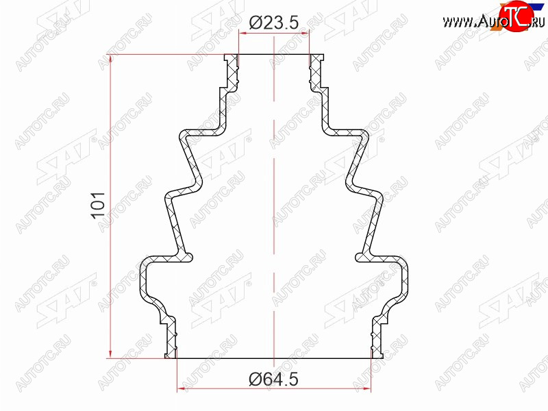 369 р. Пыльник шрус внутренний OPEL ASTRA H 04-SIGNUM  03-08VECTRA C 02-08ZAFIRA B 05- SAT ST-105-0014  с доставкой в г. Воронеж