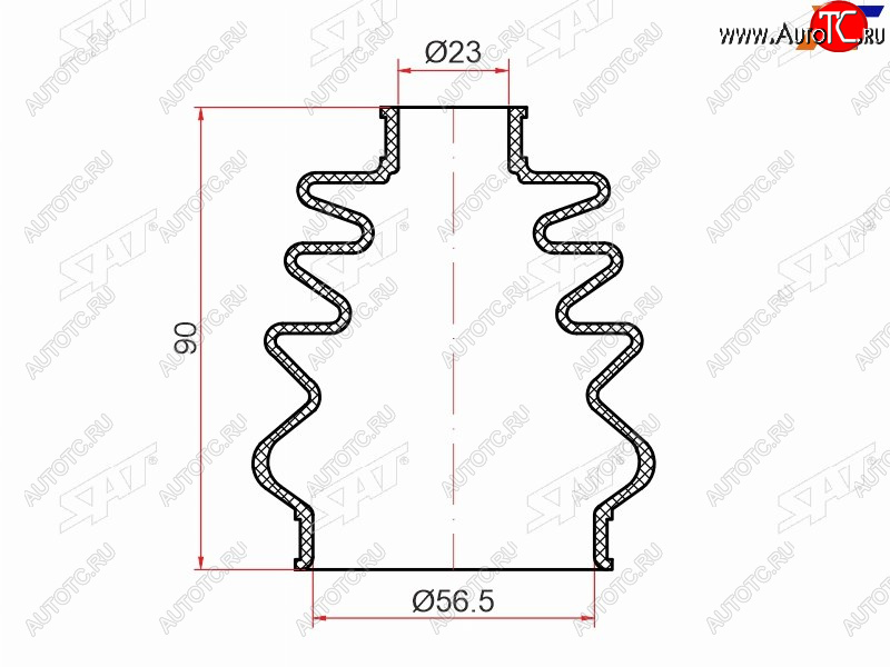 329 р. Пыльник шрус наружный CHEVROLET AVEO T200250 05-15LACETTI J200 04-13LANOS T100 05-09 SAT ST-105-0012  с доставкой в г. Воронеж