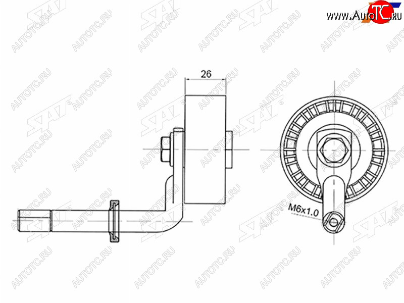 1 129 р. Натяжитель приводного ремня BMW 35X3X5 2,02,53,0D SAT ST-11287807021  с доставкой в г. Воронеж