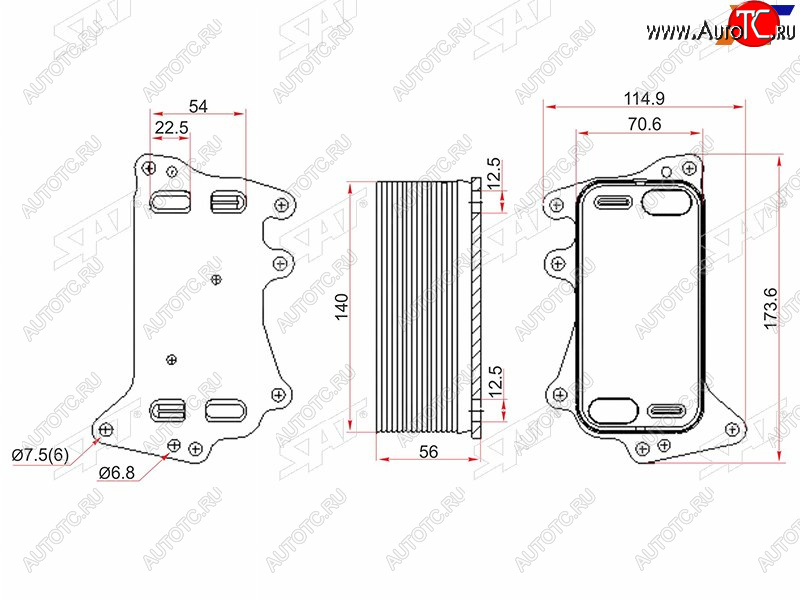 2 099 р. Радиатор масляный АКПП BMW 3-SERIES F30 11-5-SERIES F10 10-X5 F15 13-X6 F16 13- SAT ST-11428510856  с доставкой в г. Воронеж