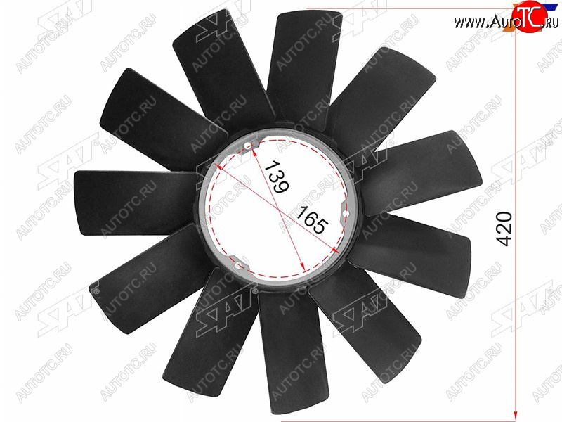 1 799 р. Крыльчатка BMW E36E46E34E39E32E38E53 SAT ST-11521712058  с доставкой в г. Воронеж