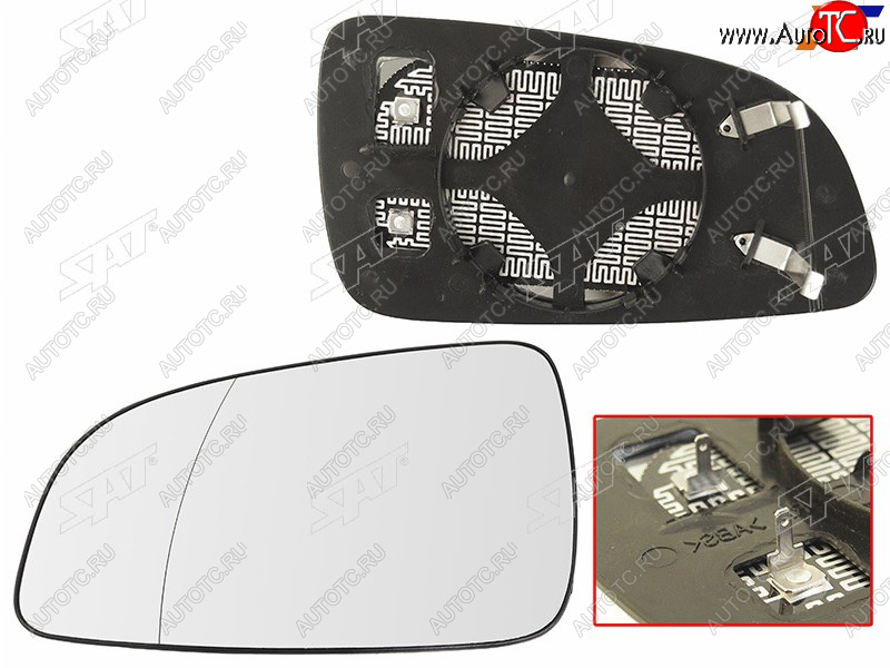 659 р. Полотно зеркала Opel Astra 04-13 (Слева Обогрев асферическое) SAT ST-121-0025  с доставкой в г. Воронеж