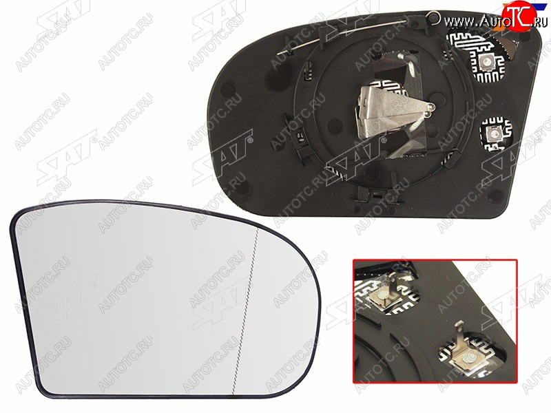 839 р. Полотно зеркала Mercedes-Benz C-Class 00-08  E-Class 02-06 (Справа Обогрев асферическое) SAT ST-121-0036  с доставкой в г. Воронеж