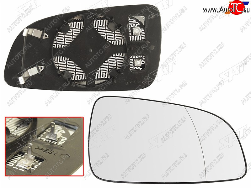 659 р. Полотно зеркала Opel Astra 04-13 (Справа Обогрев сферическое) SAT ST-121-0026  с доставкой в г. Воронеж