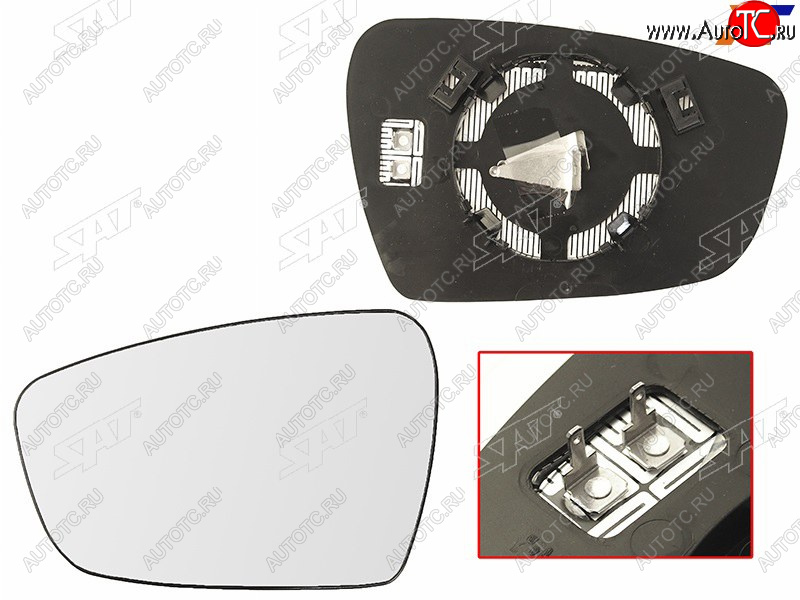 579 р. Полотно зеркала Kia Ceed 12-18  Cerato 13-20 (Слева Обогрев сферическое) SAT ST-121-0091  с доставкой в г. Воронеж
