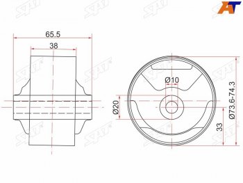 1 069 р. Сайлентблок Toyota Corsa 90-94  Cynos 95-99  Raum 97-03  Starlet 95-99 (Зад Слева) SAT ST-12371-11510C  с доставкой в г. Воронеж. Увеличить фотографию 1