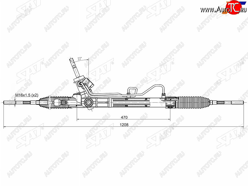 16 299 р. Рейка рулевая гидравлическая LHD SAT Opel Astra J универсал рестайлинг (2012-2017)  с доставкой в г. Воронеж