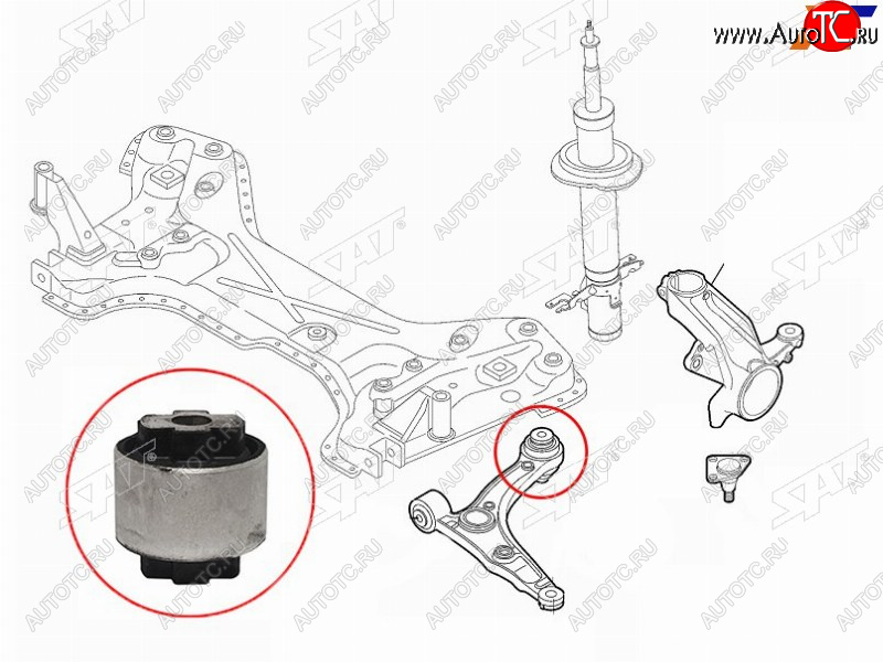 969 р. Сайлентблок Peugeot Boxer 06-  Citroen Jumper 06-  Fiat Ducato 06- SAT ST-1352227080-BU2  с доставкой в г. Воронеж