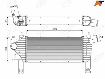 8 649 р. Интеркулер NISSAN NAVARA 04-PATHFINDER 05- SAT ST-14461-EB360  с доставкой в г. Воронеж. Увеличить фотографию 1