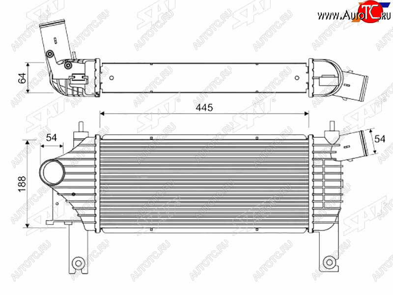 8 649 р. Интеркулер NISSAN NAVARA 04-PATHFINDER 05- SAT ST-14461-EB360  с доставкой в г. Воронеж