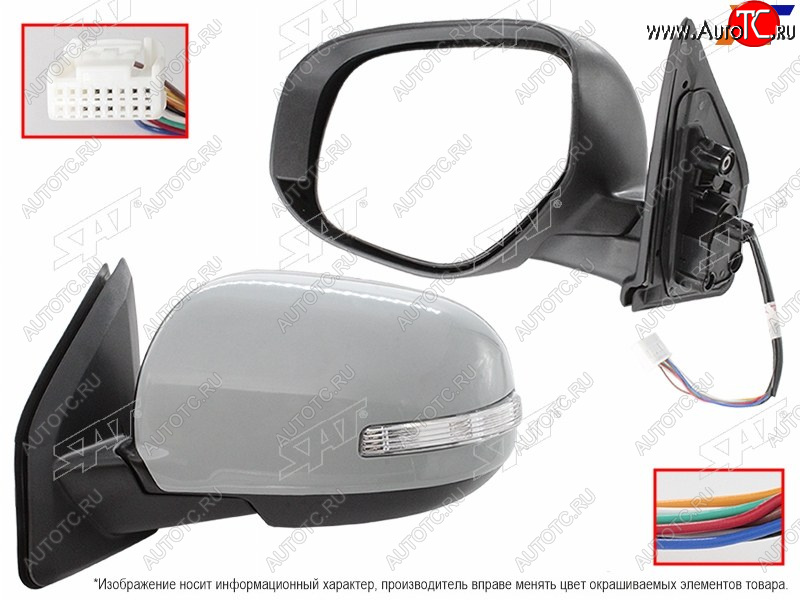 8 899 р. Зеркало MITSUBISHI OUTLANDER 10-13 ASX 12- LH обогрев, поворот, складывание, 9 контактов SAT ST-16-0065  с доставкой в г. Воронеж